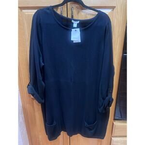 Caslon Women's Black Tunic Top | Size 2X